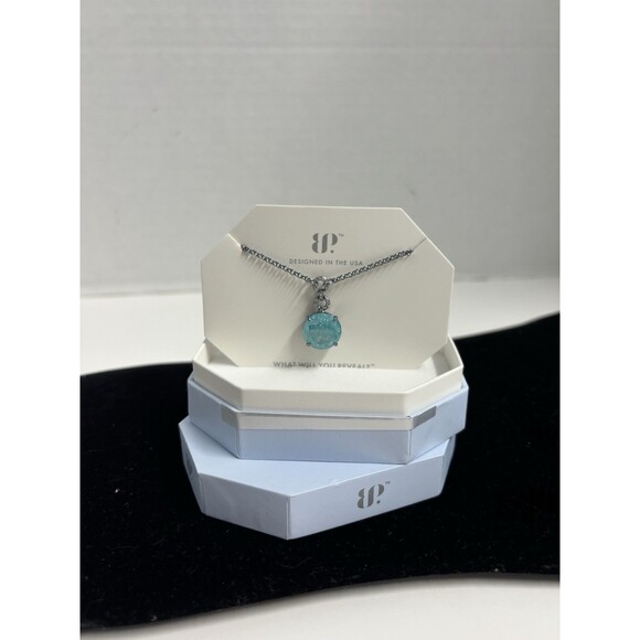 Bomb Party NEW OG Necklace “Rooted Rise” Blue Ice Crystal/ Hematite NK43396 - Picture 1 of 8